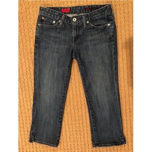 AG Jeans, faded wash, carpi style w/slit on bottom